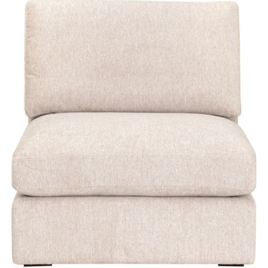 Daley Modular Armless Chair In Halifax Ivory and Espresso