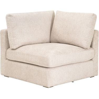 Daley Modular Corner Chair In Halifax Ivory and Espresso