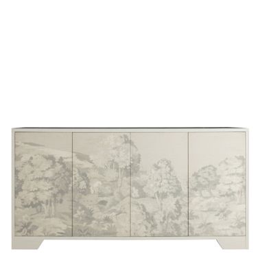 Daliyah Sideboard In Custom Printed Fabric and Sesame White