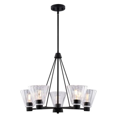 Dalton 25.5 Inch 5 Light Chandalier In Matte Black