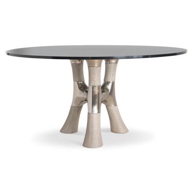 Dalton 54 Inch Dining Table In Greige and Bronze
