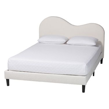 Dalton Boucle Queen Upholstered Platform Bed In Cream
