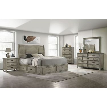Damen Storage Bedroom Set In Drift Grey
