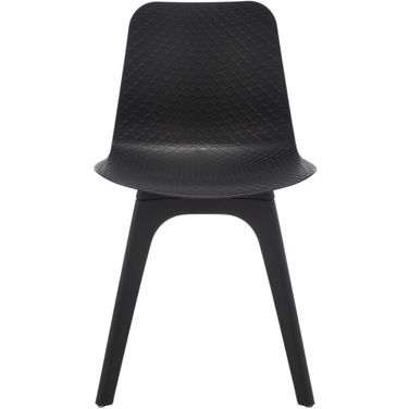 Damiano Molded Plastic Dining Chair Set of 2 In Black