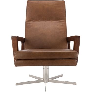 Damien Swivel Arm Chair In Chocolate
