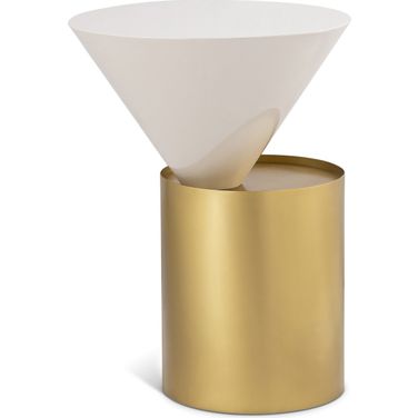 Damon End Table In White and Gold