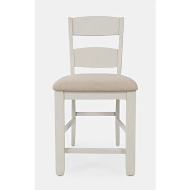 Dana Point Upholstered Ladderback Stool Set of 2 In Vintage White
