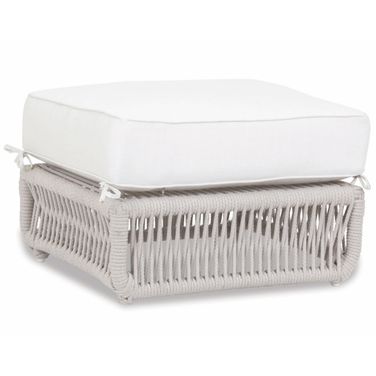 Dana Rope Ottoman in Linen Canvas