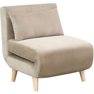 Dane Convertible Folding Armless Chair Sleeper with Pillow In Sand