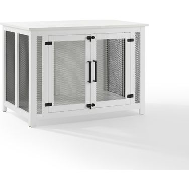 Dane Credenza Dog Crate In White