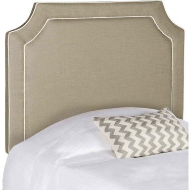 Dane Gray and White Piping Twin Headboard