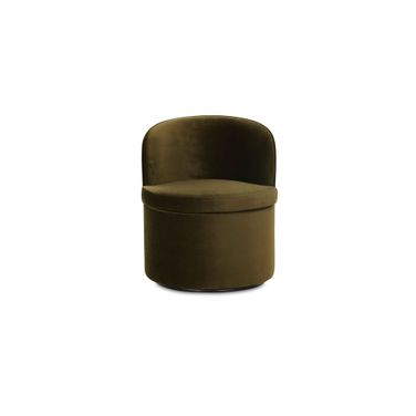 Dane Swivel Dining Chair In Faux Green Mohair
