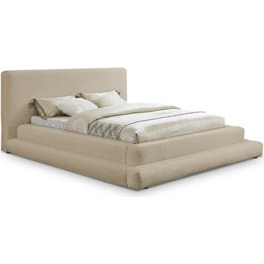 Dane Teddy Fabric King Bed In Beige