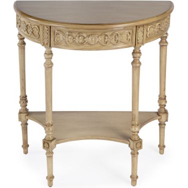 Danelle Demilune 30 Inch Console Table In Beige