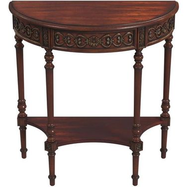 Danelle Demilune 30 Inch Console Table In Dark Brown