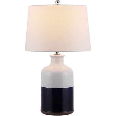 Dani Ceramic Table Lamp in White and Navy