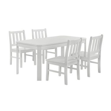 Daniel 5-Piece Dining Set with Table and 4 Chairs In White