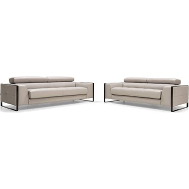Daniela Silverfox Dandy Leather Living Room Set