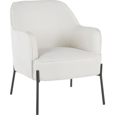 Daniella Contemporary Accent Chair In Black Metal And Cream Fabric