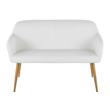 Daniella High Back Bench In Gold and White
