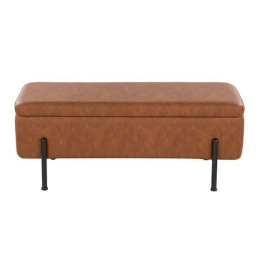 Daniella Storage Bench In Black and Camel