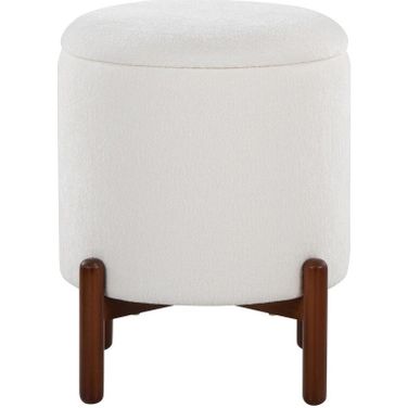 Daniella Wood Storage Ottoman In Walnut and White