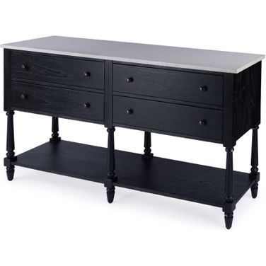 Danielle 65 Inch W Marble Sideboard In Black