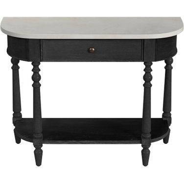 Danielle Marble 40 Inch One-Drawer Console Table In Black