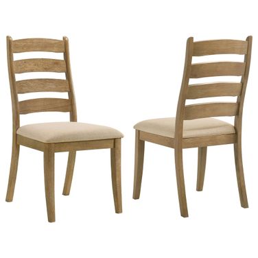 Danvers Wood Dining Side Chair Set of 2 In Latte and Brown Oak