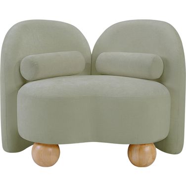 Daphne Chenille Fabric Chair In Mint and Black