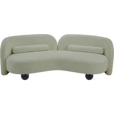 Daphne Chenille Fabric Sofa In Mint and Black
