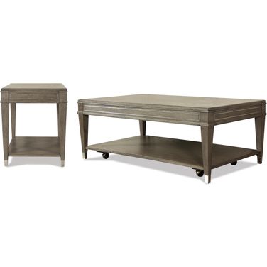 Dara Two Gray Wash Rectangular Cocktail Table