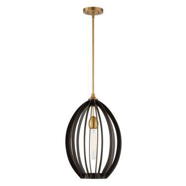 Darby 1 Light Architectural Oval Pendant In Bronze