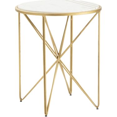 Darby Accent Table In Gold and White