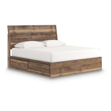 Darcalli King Panel Bed with Storage In Brown