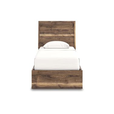 Darcalli Twin Panel Bed with Storage In Brown