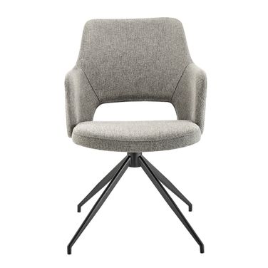 Darcie Swivel Armchair In Light Charcoal
