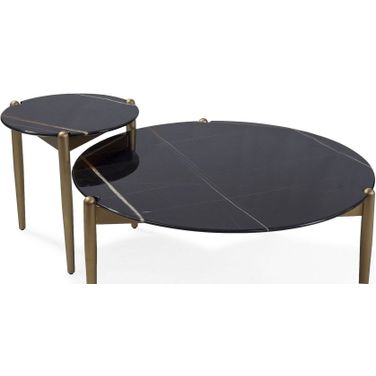 Dario Black Marble Top Occasional Table Set