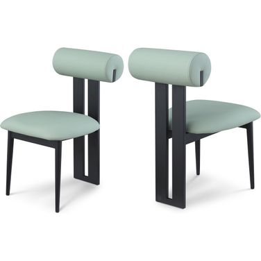 Dario Vegan Leather Dining Chair Set of 2 In Mint