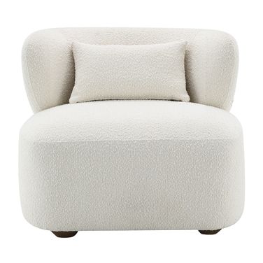 Darius Accent Chair with Pillow In Beige Boucle