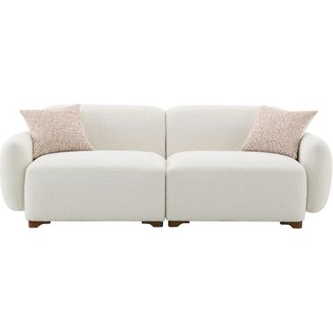 Darius Sofa with 2 Pillows In Beige Boucle