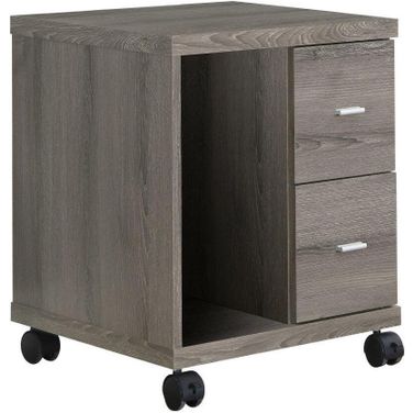 Dark Taupe Office Cabinet In With 2 Drawers On Castors