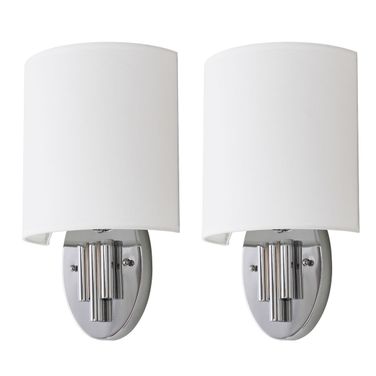 Darlene 14.75-Inch H Wall Sconce in Chrome Set of 2