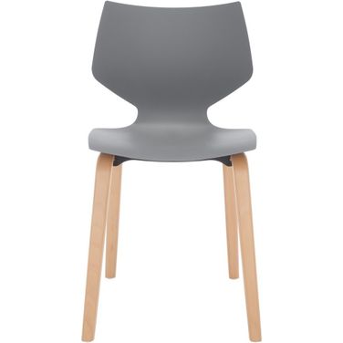 Darnel Molded Plastic Dining Chair Set of 2 In Grey and Natural