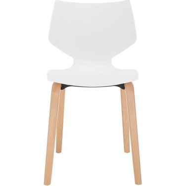 Darnel Molded Plastic Dining Chair Set of 2 In White/Natural
