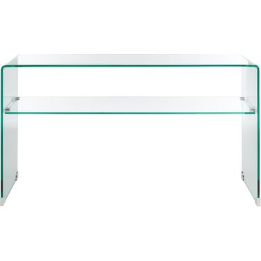 Dash Tempered Glass 1 Shelf Console Table in Clear