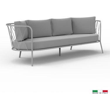 Dasy Sofa In Mud Grey with Grey Cushions
