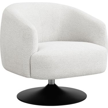 Dave Upholstered Swivel Accent Chair Beige and Matte Black