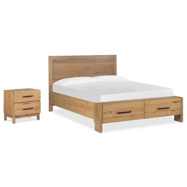 Davenport Panel Storage Bedroom Set In Rustic Caramel