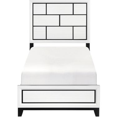 Davi Twin Panel Bed In White